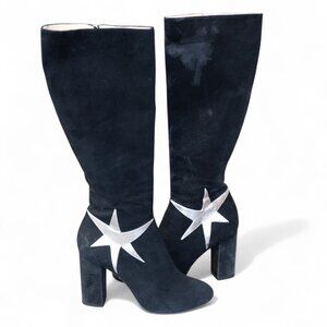 Charlotte Olympia ‘Barbara Star’ Suede Knee High Boots — Size 39 / 8.5